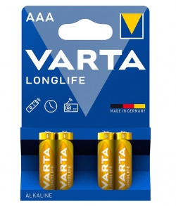 Батарейка Varta Longlife щелочная AAA блистер, 4 шт 04103101414