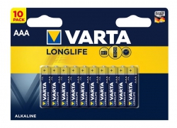 Батарейка Varta Longlife щелочная AAA блистер, 10 шт 04103101461