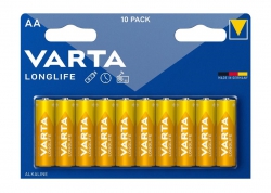 Батарейка Varta Longlife щелочная AA блистер, 10 шт 04106101461