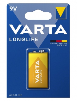 Батарейка Varta Longlife лужна 6LR61(6LF22, MN1604, MX1604 ,Крона) блістер, 1 шт 04122101411