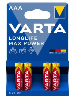 Батарейка Varta Longlife Max Power щелочная AAA блистер, 4 шт 04703101404