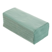 Полотенца бумажные макулатурные V-образные, 160 шт, зеленые BUROCLEAN Buroclean 10100102_K