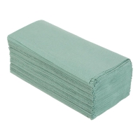 Полотенца бумажные макулатурные V-образные, 160 шт, зеленые BUROCLEAN Buroclean 10100102_K