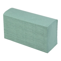 Рушники макулатурні Z-подібні, 200 шт., 22х23 см, зелені BUROCLEAN Buroclean 10100118