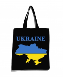 Эко-сумка с патриотическим принтом "Карта Ukraine" черная 12_Bblack