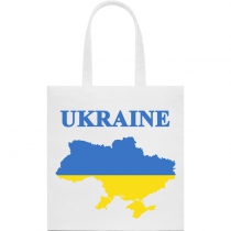 Эко-сумка с патриотическим принтом "Карта Ukraine" белая 12_Bwhite
