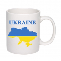 Горнятко з патріотичним принтом "Карта Ukraine" біле 12_Cwhite