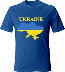 Футболка с патриотическим принтом "Карта Ukraine" мужская синяя 12_MTblue