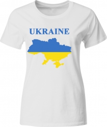Футболка с патриотическим принтом "Карта Украина" женская белая 12_WTwhite