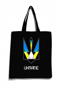 Эко-сумка с патриотическим принтом "Герб Ukraine" черная 20_Bblack