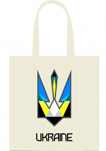 Еко-сумка з патріотичним принтом "Герб Ukraine" біла 20_Bwhite