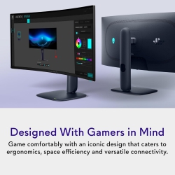 Монітор DELL 34&quot; AW3425DW 2xHDMI, DP, USB, QD-OLED, 3440x1440, 21:9, 240Hz, 0.03ms, DCI-P3 99.3%, CURVED, G-SYNC, FreeSync, AdaptiveSync, HAS, HDR TrueBlack 400 210-BRTW