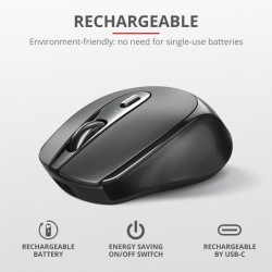 Миша Trust Zaya Rechargeable WL Black 23809_TRUST