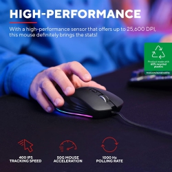 Мышь Trust GXT924 YBAR+, USB-A, Чорний 24890_TRUST