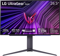 Монітор LG 27&quot; 27GS95QE-B 2xHDMI, DP, USB, Audio, OLED, 2560x1440, 240Hz, 0.03ms, DCI-P3 98.5%, G-SYNC, FreeSync, AdaptiveSync, Pivot, DisplayHDR TRUE BLACK 400