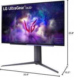 Монітор LG 27&quot; 27GS95QE-B 2xHDMI, DP, USB, Audio, OLED, 2560x1440, 240Hz, 0.03ms, DCI-P3 98.5%, G-SYNC, FreeSync, AdaptiveSync, Pivot, DisplayHDR TRUE BLACK 400
