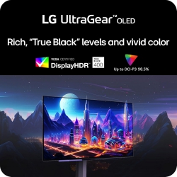 Монітор LG 27&quot; 27GS95QE-B 2xHDMI, DP, USB, Audio, OLED, 2560x1440, 240Hz, 0.03ms, DCI-P3 98.5%, G-SYNC, FreeSync, AdaptiveSync, Pivot, DisplayHDR TRUE BLACK 400