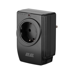 Адаптер сетевой 2E 1xТипF, 16A, 2xUSB-A, фильтр, чёрный 2E-AD120U