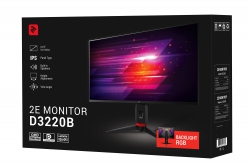 Монiтор LCD 31.5" 2E D3220B D-Sub, DVI, HDMI, DP, MM, IPS, 2560x1440, FreeSync, HAS 2E-D3220B-01.UA