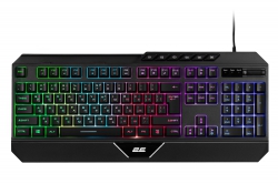 Клавиатура мембранная 2E GAMING KG315 110key, USB-A, EN/UA, RGB, чёрный 2E-KG315UBK