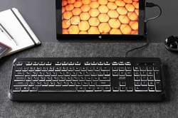 Клавіатура мембранна 2E KS120 104key, USB-A, EN/UK, White LED, чорний 2E-KS120UB_UA