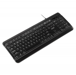 Клавіатура мембранна 2E KS120 104key, USB-A, EN/UK, White LED, чорний 2E-KS120UB_UA