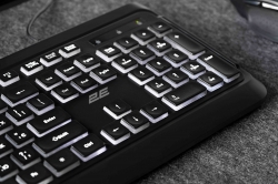 Клавіатура мембранна 2E KS120 104key, USB-A, EN/UK, White LED, чорний 2E-KS120UB_UA
