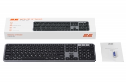 Клавиатура мембранная 2E KS240 110key, WL/BT, EN/UK, серо-чёрный 2E-KS240WG_UA