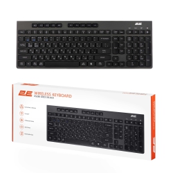 Клавиатура мембранная 2E KS280 120key, WL/BT, EN/UK, silent, чёрно-серая 2E-KS280WBGR_UA