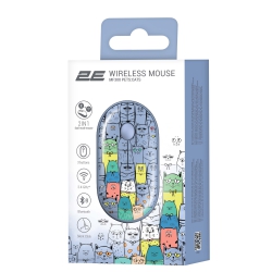 Миша 2E MF300 PETS:CATS Silent WL BT, синій 2E-MF300WPETSBL