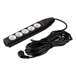 Удлинитель сетевой 2E 10м, 5xТипF, 16A, фильтр, чёрный 2E-SP515M10BK