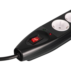 Удлинитель сетевой 2E 5м, 5xТипF, 16A, фильтр, чёрный 2E-SP515M5BK