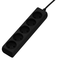Удлинитель сетевой 2E 3м, 5xТипC, 10A, чёрный 2E-U05M3BK