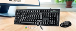Комплект клавіатура та миша Genius KM-100SE, AI, EN/UKR, чорний 31330009410
