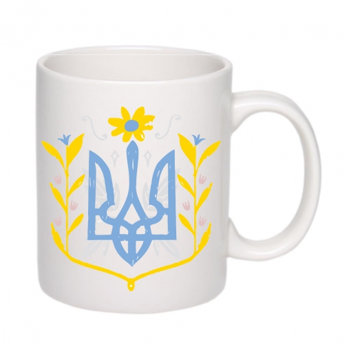 Горнятко з патріотичним принтом "Герб України 3" біле 31_Cwhite