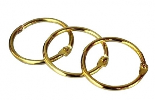 Кільце металеве для палітурки 60,33 мм (25 шт.), золото b32017