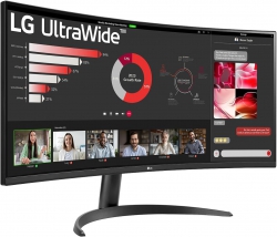 Монітор LG 34&quot; 34WR50QK-B 2xHDMI, DP, Audio, VA, 3440x1440, 21:9, 100Hz, sRGB 99%, CURVED, FreeSync, HDR10