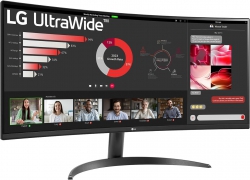 Монітор LG 34&quot; 34WR50QK-B 2xHDMI, DP, Audio, VA, 3440x1440, 21:9, 100Hz, sRGB 99%, CURVED, FreeSync, HDR10