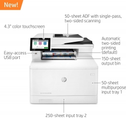 Багатофункціональний пристрій А4 кол. HP Color LaserJet Enterprise M480f 3QA55A