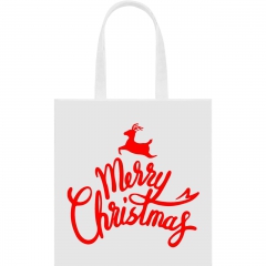 Еко-сумка з новорічним принтом "Merry Christmas" біла 45_Bwhite
