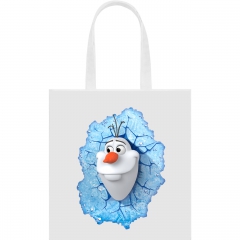 Еко-сумка з новорічним принтом "Сніговик" біла 47_Bwhite