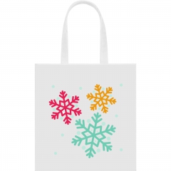 Еко-сумка з новорічним принтом "Сніжинки" біла 48_Bwhite