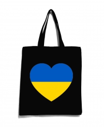 Эко-сумка с патриотическим принтом "Сердцем из Украины" черная 6_Bblack