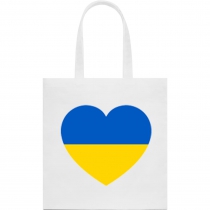Эко-сумка с патриотическим принтом "Сердцем из Украины" белая 6_Bwhite