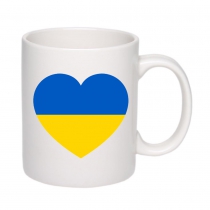 Чашка с патриотическим принтом "Сердцем из Украины" белая 6_Cwhite