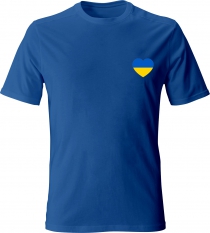 Футболка з патріотичним принтом "Серцем з Україною" чоловіча синя 6_MTblue