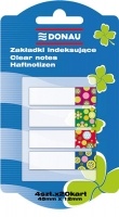 Закладки пластиковые с клійким слоем 4 цв. х20арк.., 45х12мм, прозрачные Donau