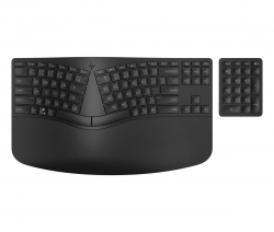 Клавіатура мембранна HP 960 BLK Ergonomic split-zone, 112key, BT, EN/UK, чорний 7E755AA