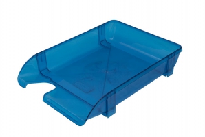 Лоток пластиковый для бумаги гориз., голубой Арника 80505