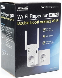 Повторитель Wi-Fi сигнала ASUS RP-AC53 AC750 1xFE LAN ext. ant x2 розетка 90IG0360-BM3000